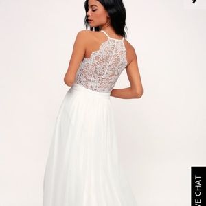 Lulu’s Everlasting Beauty White Lace Maxi Dress